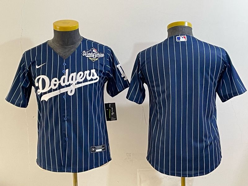 Youth Los Angeles Dodgers Blank Blue Stripe Game 2026 Nike MLB Jersey style 05->youth mlb jersey->Youth Jersey
